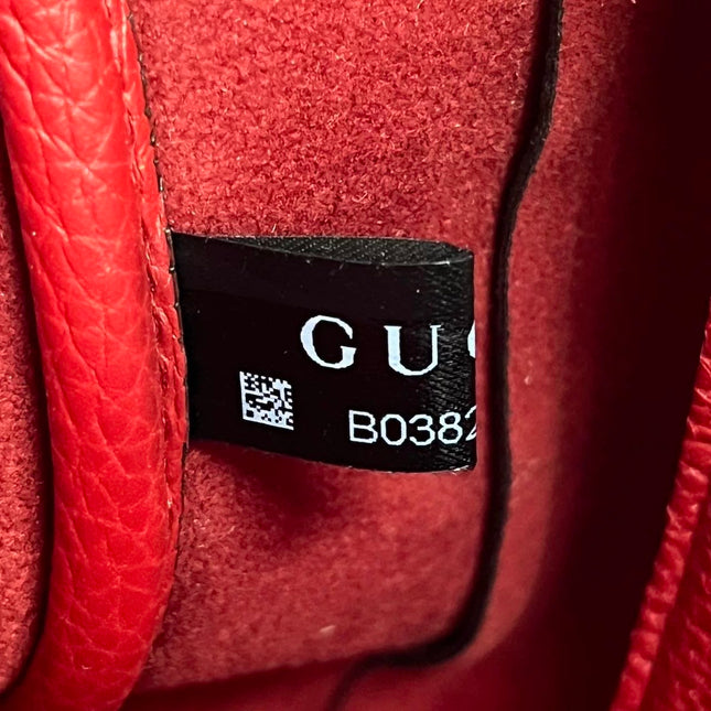 Gucci Jackie 1961 Medium Red Graind Leather Gold Hardware