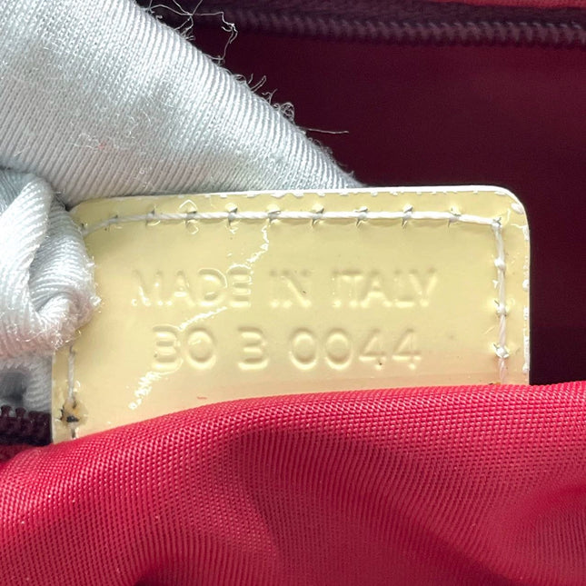 Dior No. 1 Rasta Trotter Bowling Bag Red Oblique Canvas White Patent Leather