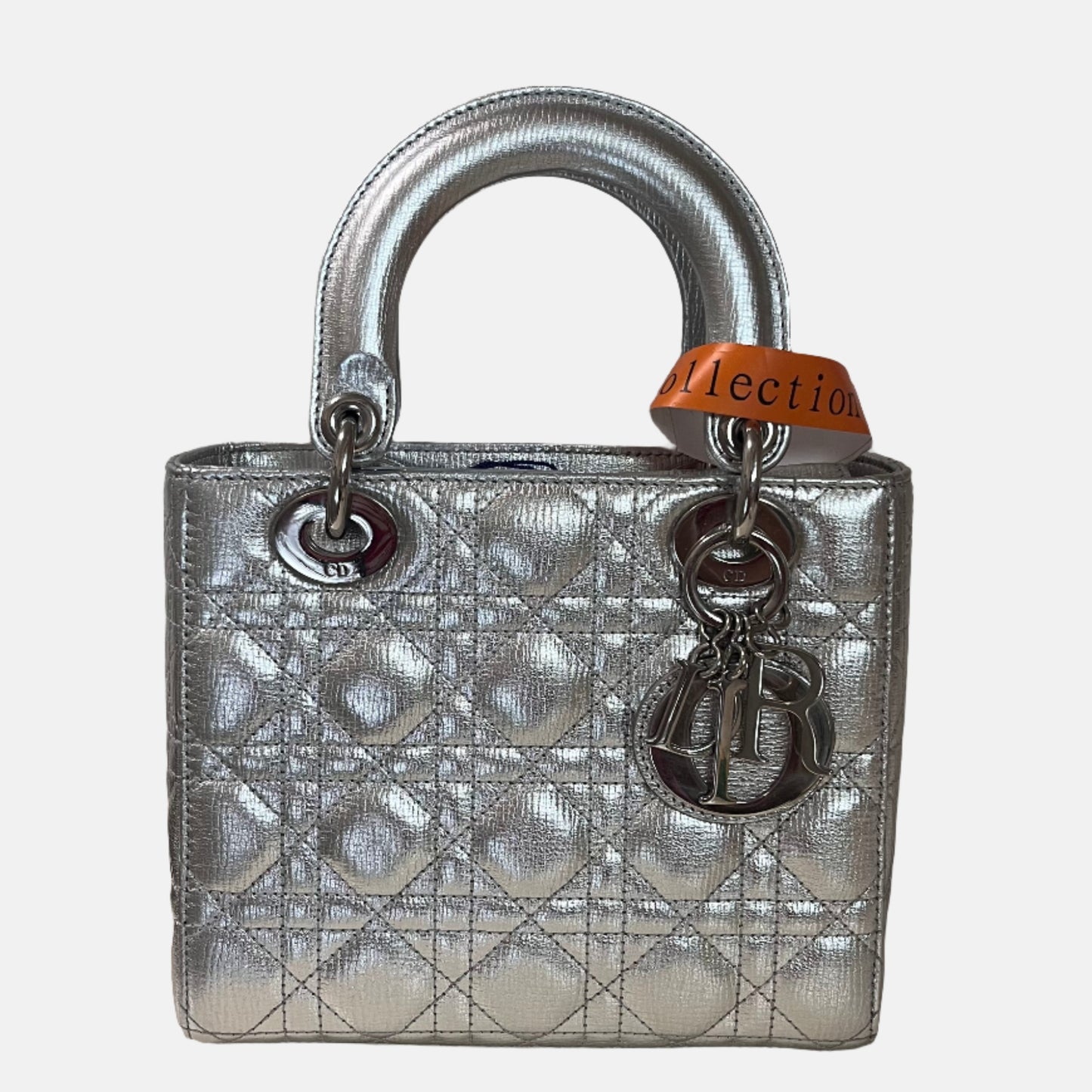 SOLD Lady Dior Small My Abcdior Cannage Leather Silver-Luxbags