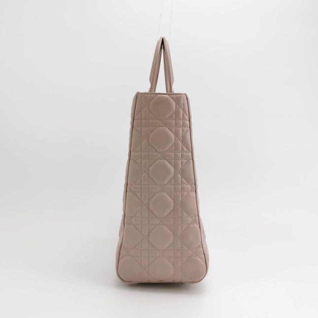 Sold Lady Dior 2012 Large Bag Pink Lambskin Cannage Leather