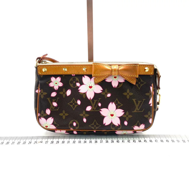 Louis Vuitton x Takashi Murakami Cherry Blossom Pochette Accessoire Brown Monogram-Luxbags
