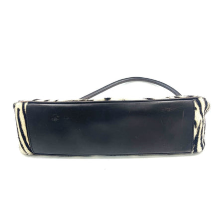 Prada Zebra Print Ponyhair Calfskin Leather Shoulder Bag