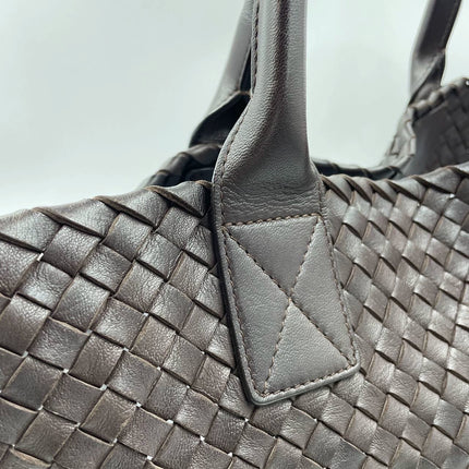Sold Bottega Veneta Cabat Large Intreccio Leather Tote Bag Dark Chocolate Brown with Pouch 40cm