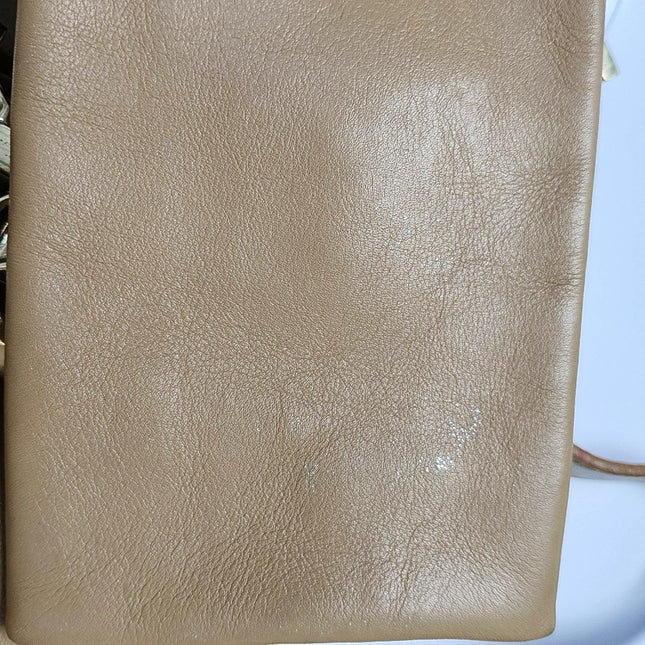 Fendi Baguette Beige Leather with Gold Studded Metal Buckle