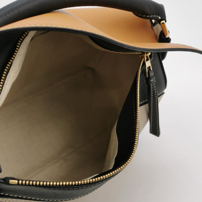 Loewe Puzzle Medium Tricolor Black Yellow Calfskin leather bag