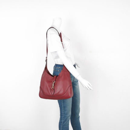 Sold Gucci Jackie 1961 Soft Medium Leather Bag Burgundy Red
