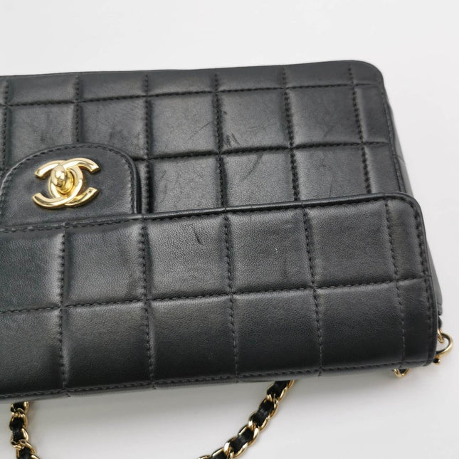 Chanel East West Chocolate Bar Black Leather