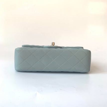 Sold Chanel Classic Flap Rectangular Mini Misty Blue Lambskin, 2011-2012