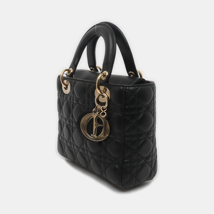 Lady Dior Small My Abcdior Black Lambskin Leather