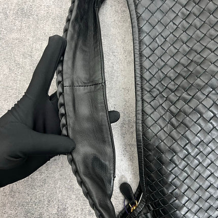 Bottega Veneta Veneta Hobo Maxi Black Leather 52cm