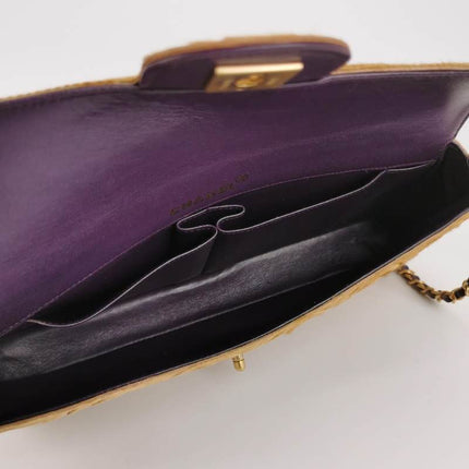 Chanel East West Rare Tan Brown Pony-hair Calfskin Leather CC Logo