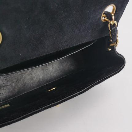 Chanel Classic Flap Extra Mini Black Suede Quilted Gold-tone Hardware