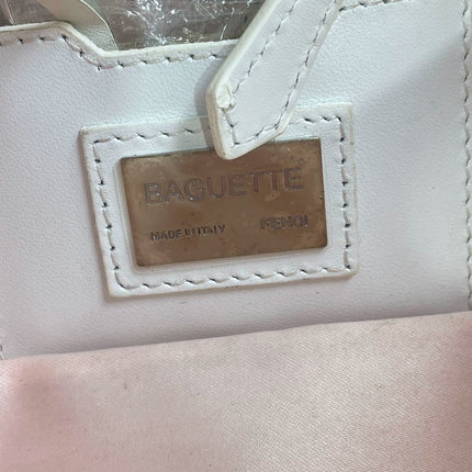 FENDI Baguette 1997 Zebra-Stripe Sequin White and Silver