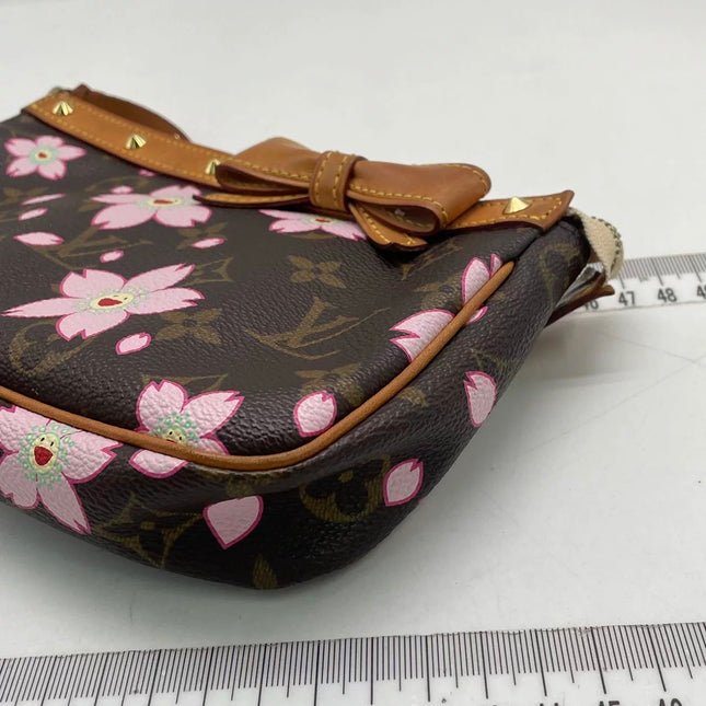 Louis Vuitton x Takashi Murakami Cherry Blossom Pochette Accessoire Brown Monogram