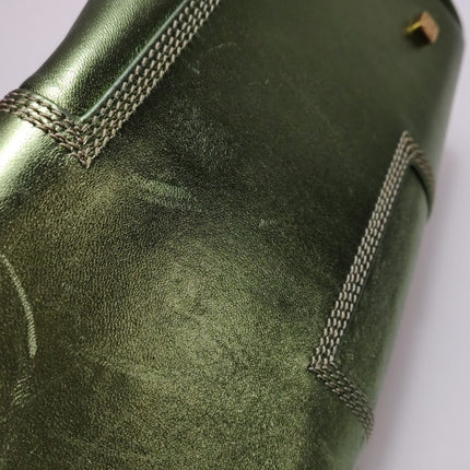 Loewe Amazona 29 Zip Around in Metallic Green Lambskin Leather