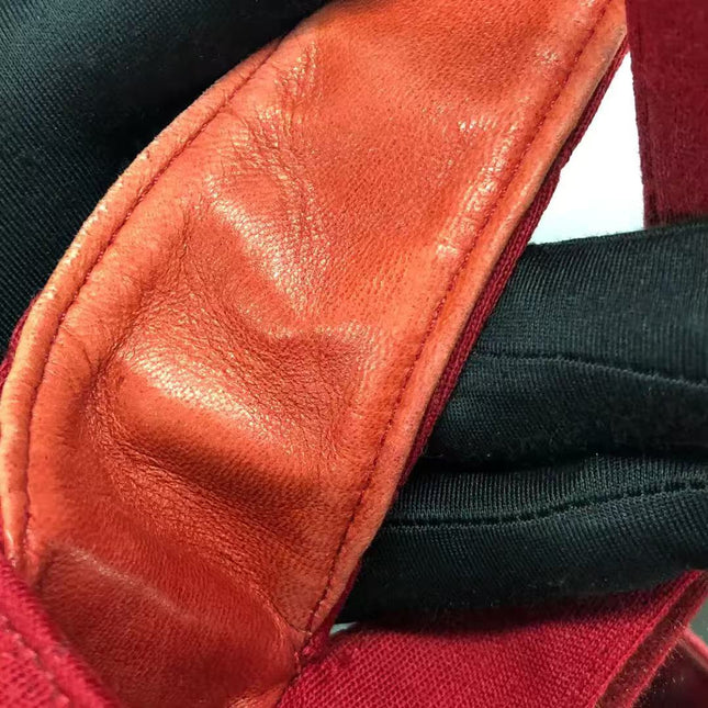 Chanel Mini Top Handle Bag Red Fabric Gold Hardware