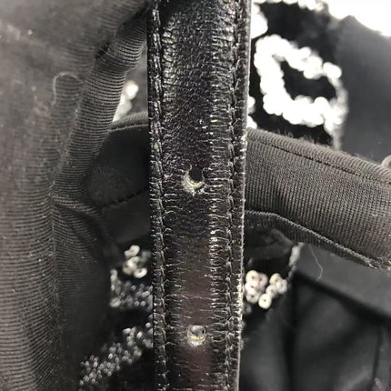 FENDI Mini Bucket White Heart Shaped Sequin Black Bag