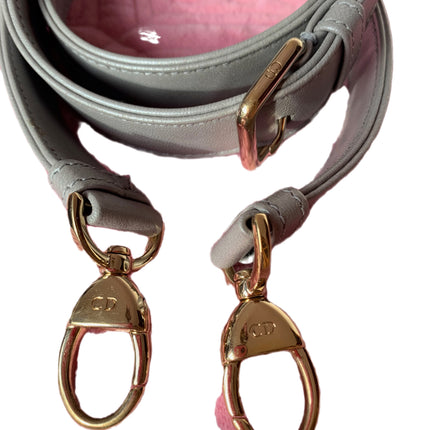 Sold Lady Dior Pearlescent Grey Medium Lambskin Cannage Leather Handbag