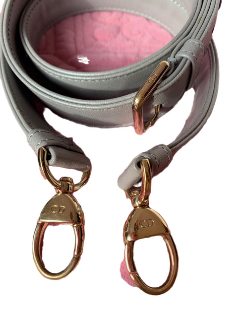 Sold Lady Dior Pearlescent Grey Medium Lambskin Cannage Leather Handbag