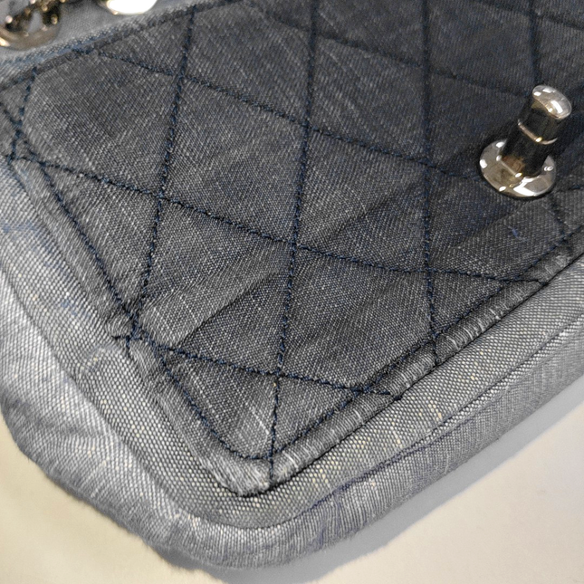 Chanel Classic Flap Mini Denim Blue Silver Hardware 2014-15
