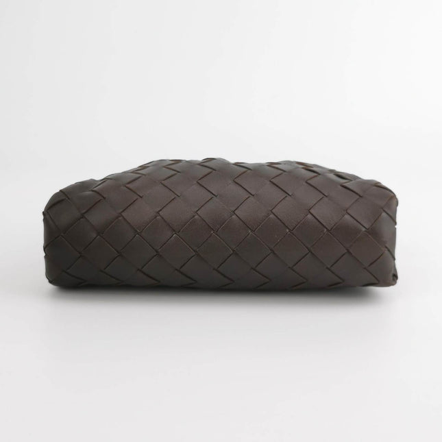 Sold Bottega Veneta Pouch Mini Intrecciato Dark Chocolate Brown Lambskin Leather Crossbody Bag