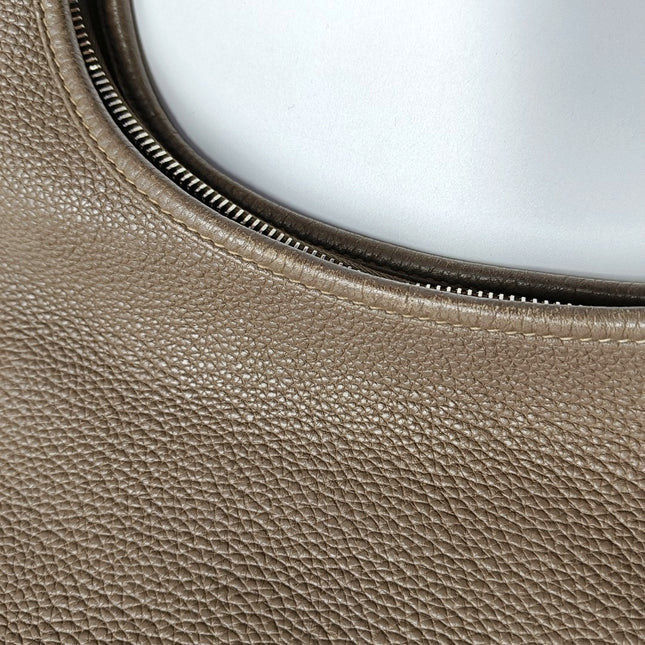 Hermes Gao Étoupe Dark Grey Clemence Leather Hobo Shoulder Bag 2008