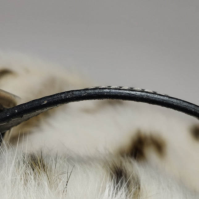 Fendi Mamma Baguette Rabbit Fur Polka Dots Print Shoulder Bag