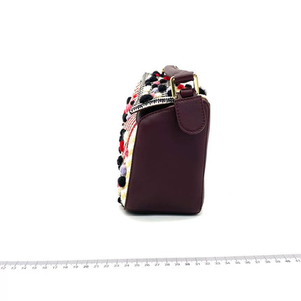 Loewe x Albers Puzzle Small Multicolor Woven Wool and Leather with Pompoms Crossbody Bag