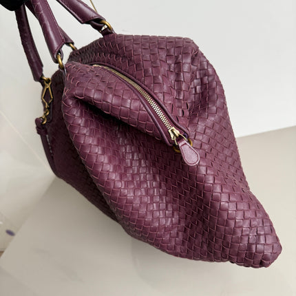 Bottega Veneta Maxi Convertible Tote Bag Wine Burgundy Leather Gold Hardware 50cm