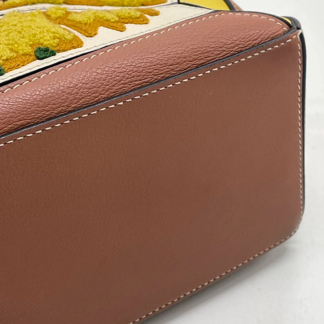 Loewe x William De Morgan Puzzle Small Embroidered Brown Yellow Multicolor
