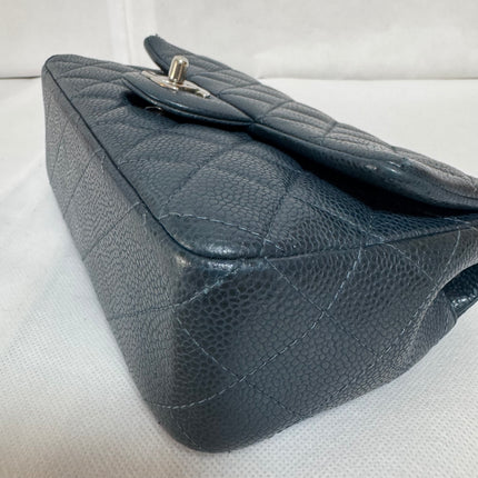 Chanel Classic Flap Rectangular Mini Navy Caviar Leather Silver Hardware 2015-16