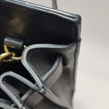 Saint Laurent Sac De Jour Small Black and White Striped Leather Handbag