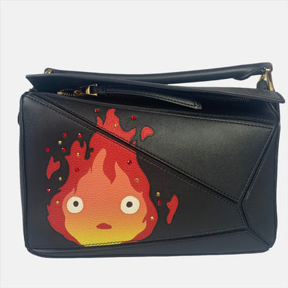 Loewe x Howl's Moving Castle Studio Ghibli Collection Puzzle Calcifer Small Black-Luxbags