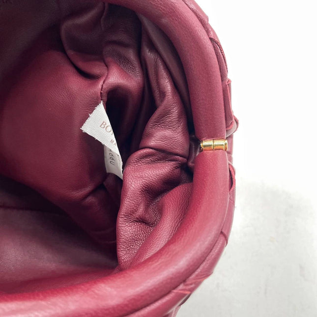 Bottega Veneta Pouch Mini Intrecciato Burgundy Leather Crossbody Bag