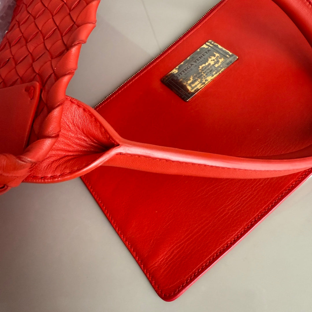 Bottega Veneta Cabat Large Intreccio Red Leather 40cm