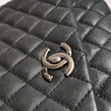 Chanel Coco Handle Medium Black Caviar Leather Silver Hardware, 2016