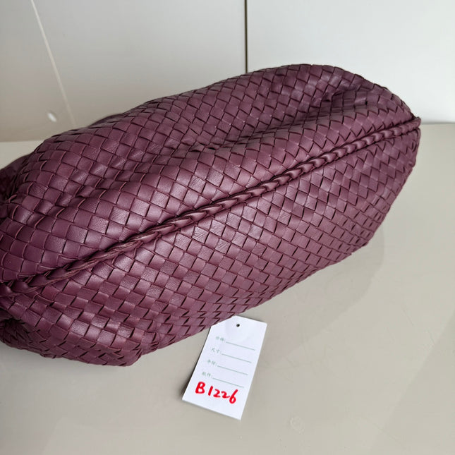 Sold Bottega Veneta Belly Hobo Intrecciato Burgundy Large 50cm