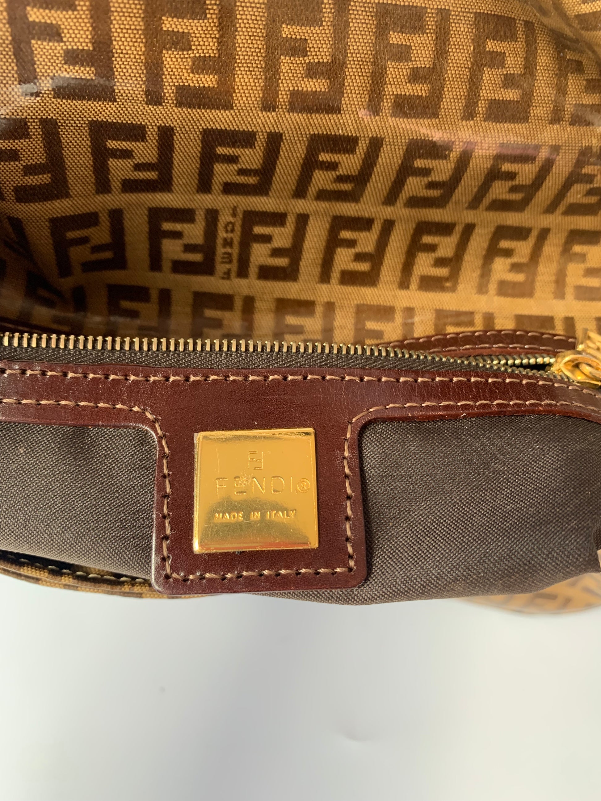 Authentic FENDI Vintage Zucchino Zipped Tote Handbag -  Israel