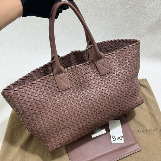 Bottega Veneta Cabat Large Intreccio Leather Tote Bag Pink 42cm-Luxbags