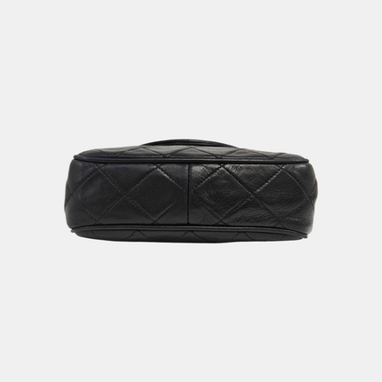 Chanel Vintage Mini CC Tassel Flap Bag Black Lambskin Matelasse Chain