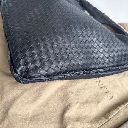 Bottega Veneta Hobo Maxi Midnight Navy Black leather Tiny Fringes 50cm