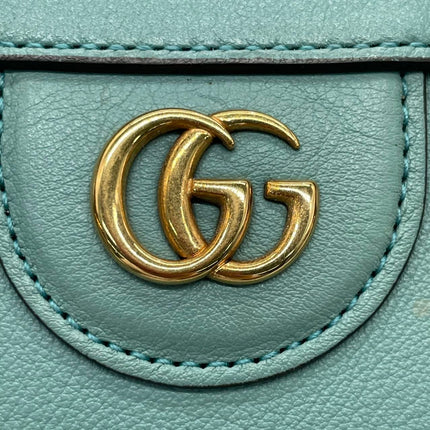 Gucci Diana Mini Blue Leather Bag Bamboo Handle with Strap