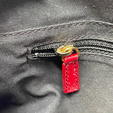 FENDI Baguette Red Crinkled Patent Leather Shoulder Bag