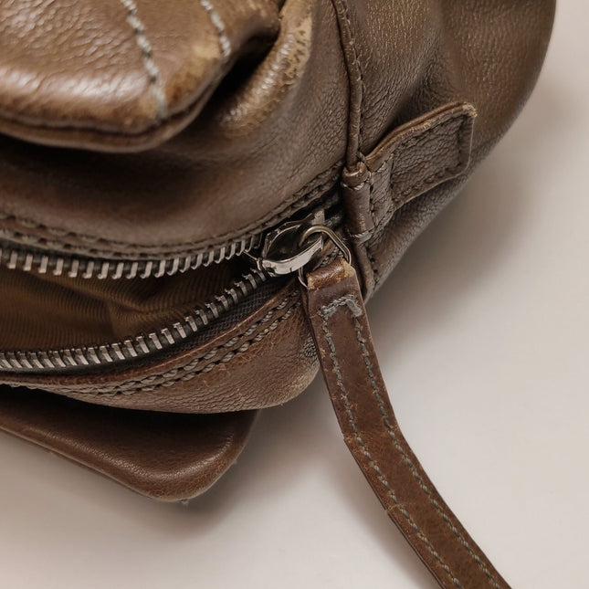 Chanel Brown Diamond Stitch Tote Calfskin Leather Zipper Bowler 2005-2006