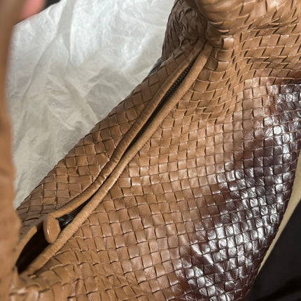 Bottega Veneta Belly Hobo Intreccio Leather Two-tone Brown Large 50cm