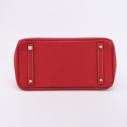 Hermes Birkin 30 Epsom Leather Red Rouge Casaque Gold Hardware 2012