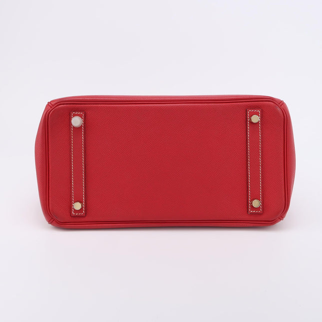 Hermes Birkin 30 Epsom Leather Red Rouge Casaque Gold Hardware 2012