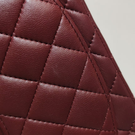Chanel Classic Flap Rectangular Mini Burgundy Lambskin Silver HW, 2019