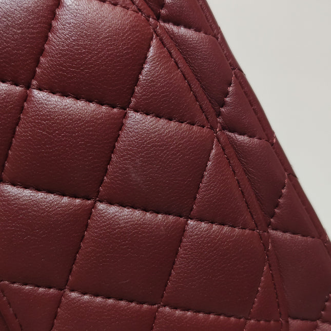 Chanel Classic Flap Rectangular Mini Burgundy Lambskin Silver HW, 2019