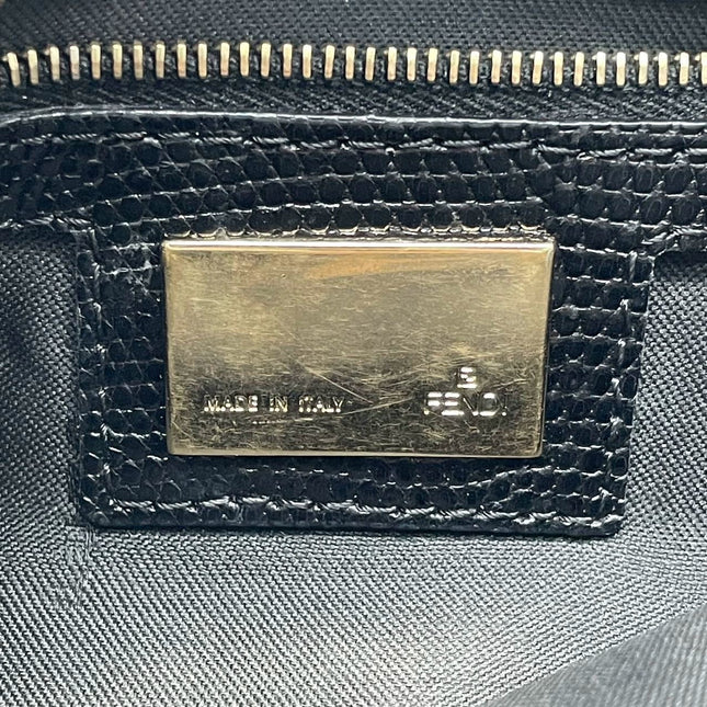 Sold Fendi Baguette Classic Zucca Print Fendi Monogram Glossy Embroidery Lizzard Skin Strap